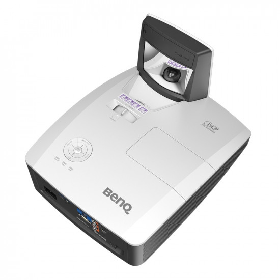 BenQ MW855UST+, DLP, WXGA (1280x800), Ultra Short-throw, 3500 ANSI Lumens, Contrast 10000:1, Vertical lens shift, HDMI 2.0 x2, RJ45, VGA in x1, VGA out,  Audio In/Out, RCA, 10W Speaker x2, Wall mount included, Optional Qcast and Interactive module, 5 kg
