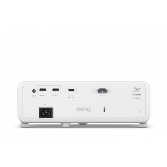 BenQ LH550 DLP, FHD 1080P, 2600 ANSI lumens 1.1X, HDMIx2, USB-A, SmartEco; T/R: 1.49-1.64, Contrast Ratio (FOFO) 15,000:1, Display Color 30-bit (1.07 billion colors) Light Source LED, Audio out x1, 10W speaker, Light Source Life ECO 30000 hrs, White