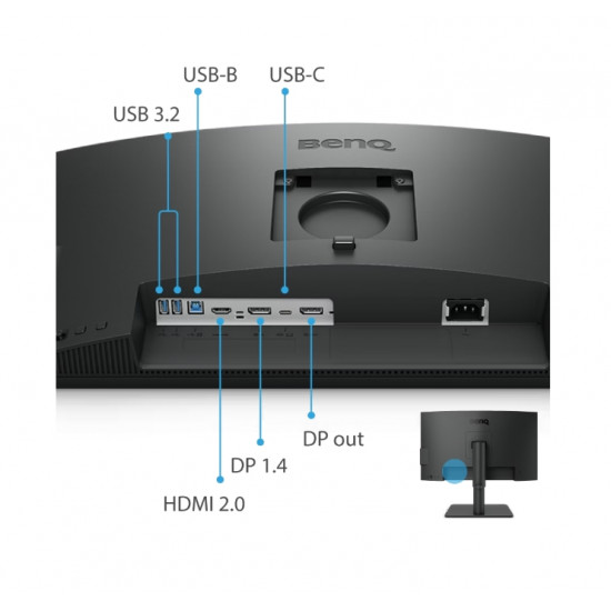 BenQ PD2506Q  25" IPS, 2560x1440 WQHD, 95% P3, DisplayHDR 400, Uniformity, KVM, MST Daisy Chain, USB-C 65W Power Delivery, HDMI, DP, HAS, eye-care, Factory Calibration, Calman Certification, Panetone Validation, 4-side edge to edge, USB Hub, eye-care