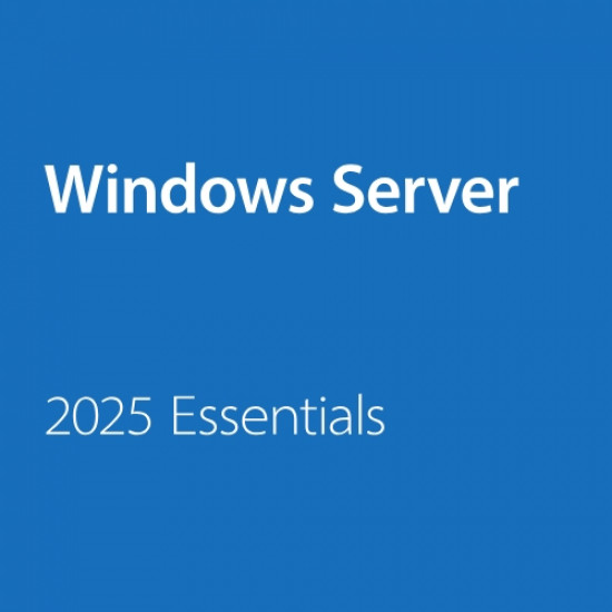 Сървър Dell Windows Server 2025 Essentials, No Media, WS2019 Ess Downgrade w/DVD Media, Multi Lang, Customer Kit, only for Sale with Dell Server