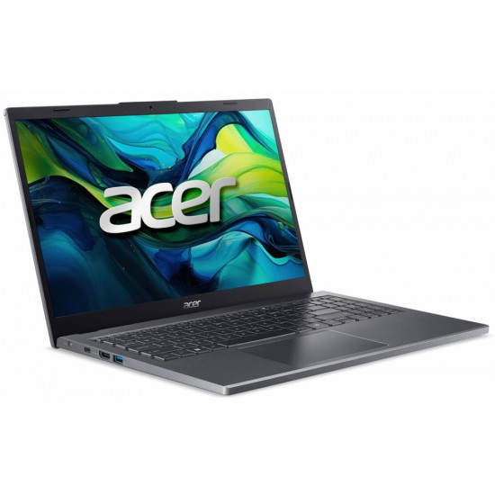 Лаптоп Acer Aspire 15, A15-51M-59Z7, Intel Core 5 120U (up to 5.00GHz, 12MB), 15.6" QHD (2560x1440) IPS SlimBezel, 1*16GB DDR5 4600MHz (1 slot free), 512GB PCIe NVMe SSD, Intel UMA, FHD Cam,WiFi 6E, BT 6E, Backlit Kbd, No OS, Steel Gray