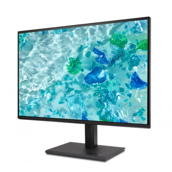 Acer Vero B277Gbmiprzx, 27" IPS LED, ZeroFrame FHD (1920x1080) AG, 4ms (GTG), 120Hz, 100M:1, 1500:1, 250nits, 99% sRGB, HDMI, VGA, DP, USB3.2x4 USB-B(1up 4down), Speakers 2x2W, Audio In/Out, ERGOstand, TUV, Energy Efficiency Class C, VESA, Black