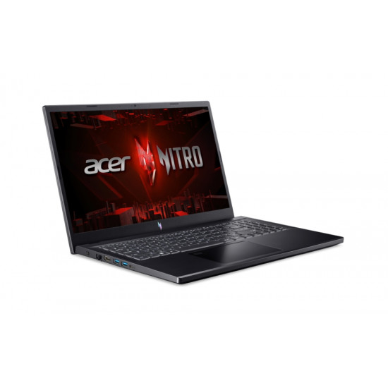 Лаптоп Acer Nitro V15, ANV15-51-55LV, Intel Core i5-13420H (up to 4.60 GHz, 12MB), 15.6" FHD IPS SlimBezel 144Hz, 16GB DDR5, 512GB PCIe NVMe SSD, GeForce RTX 3050 6GB GDDR6, INTEL 2X2 AX+BT, HD Cam, FP, KB Backlight, Linux, Black