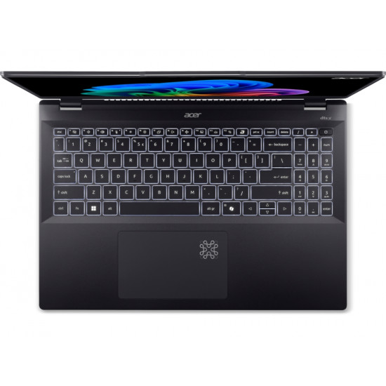 Лаптоп Acer Swift 16 AI, SF16-51-99ND, Intel Core Ultra 9 288V, 16" 2.8K OLED (2880x1800) DCI-P3 100%, 32GB LPDDR5X 6400MHz on board, 1024GB PCIe NVMe SSD, Intel UMA, QHD Cam, WiFi 7, BT 6E, Backlit Kbd, Win 11 Home, Ice Black Лаптоп Acer Swift 16 AI, SF16-51-99ND, Intel Core Ultra 9 288V, 16" 2.8K OLED (2880x1800) DCI-P3 100%, 32GB LPDDR5X 6400MHz on board, 1024GB PCIe NVMe SSD, Intel UMA, QHD Cam, WiFi 7, BT 6E, Backlit Kbd, Win 11 Home, Ice Black