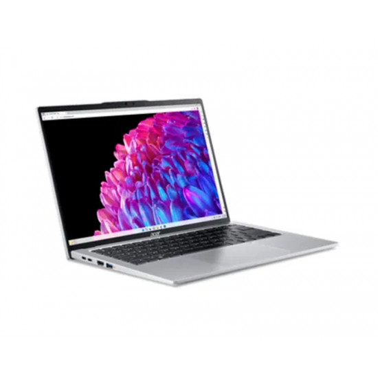 Лаптоп Acer Swift Go 14,SFG14-73-59KB, Intel Core Ultra 5,(up to 4.30GHz, 12MB), 14" 2.2K IPS (2240x1400) sRGB100% SlimBezel, 1*16GB LPDDR5X 6400MHz (1 slot free), 512GB PCIe NVMe SSD, Intel UMA, QHD Cam, WiFi 7, BT 6E, Backlit Kbd, No OS, Silver Лаптоп Acer Swift Go 14,SFG14-73-59KB, Intel Core Ultra 5,(up to 4.30GHz, 12MB), 14" 2.2K IPS (2240x1400) sRGB100% SlimBezel, 1*16GB LPDDR5X 6400MHz (1 slot free), 512GB PCIe NVMe SSD, Intel UMA, QHD Cam, WiFi 7, BT 6E, Backlit Kbd, No OS, Silver