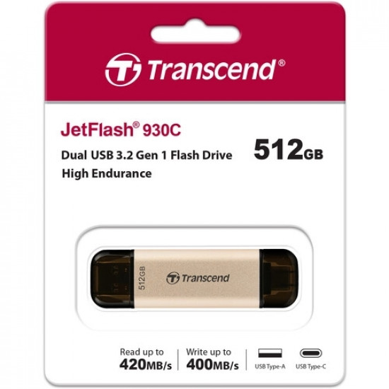 Transcend 512GB, USB3.2, Pen Drive, TLC, High Speed, Type-C Transcend 512GB, USB3.2, Pen Drive, TLC, High Speed, Type-C