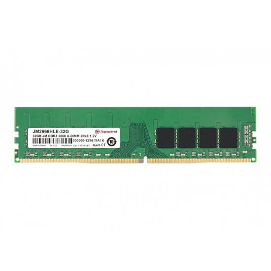 Transcend 32GB JM DDR4 2666Mhz U-DIMM 2Rx8 2Gx8 CL19 1.2V Transcend 32GB JM DDR4 2666Mhz U-DIMM 2Rx8 2Gx8 CL19 1.2V