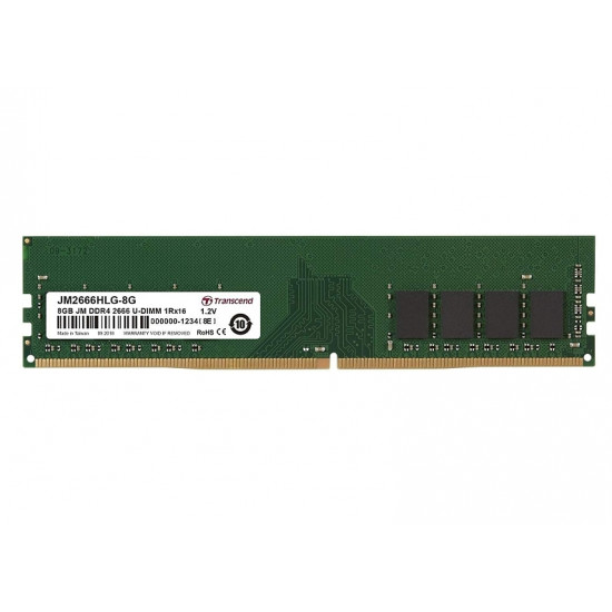 Transcend 8GB JM DDR4 2666Mhz U-DIMM 1Rx16 1Gx16 CL19 1.2V Transcend 8GB JM DDR4 2666Mhz U-DIMM 1Rx16 1Gx16 CL19 1.2V