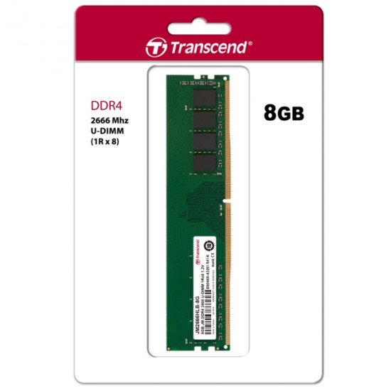 Transcend 8GB JM DDR4 2666Mhz U-DIMM 1Rx8 1Gx8 CL19 1.2V Transcend 8GB JM DDR4 2666Mhz U-DIMM 1Rx8 1Gx8 CL19 1.2V