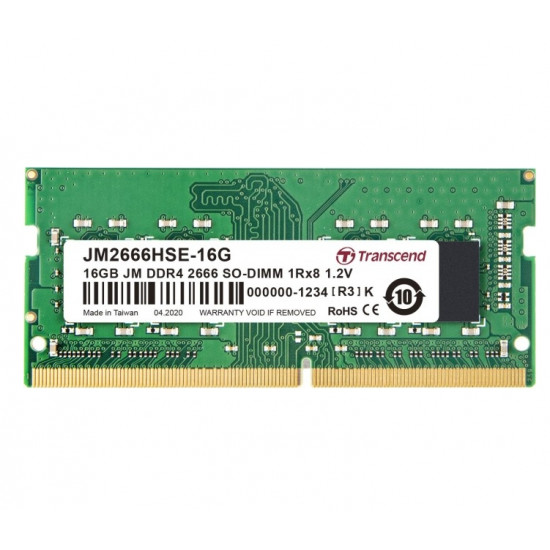 Transcend 16GB JM DDR4 2666Mhz SO-DIMM 1Rx8 2Gx8 CL19 1.2V Transcend 16GB JM DDR4 2666Mhz SO-DIMM 1Rx8 2Gx8 CL19 1.2V