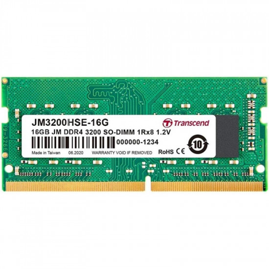 Transcend 16GB JM DDR4 3200Mhz SO-DIMM 1Rx8 2Gx8 CL22 1.2V Transcend 16GB JM DDR4 3200Mhz SO-DIMM 1Rx8 2Gx8 CL22 1.2V