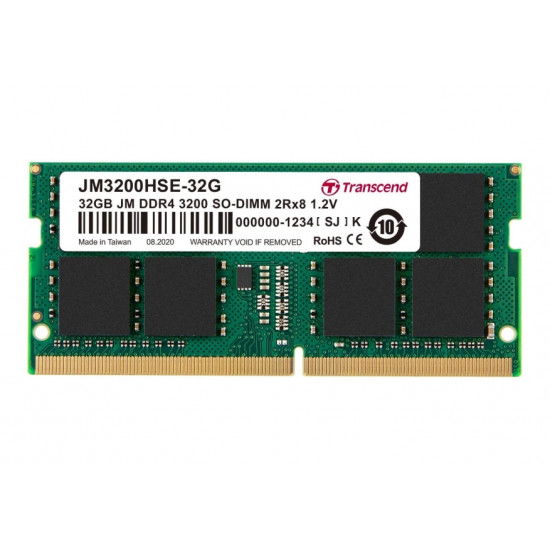 Transcend 32GB JM DDR4 3200Mhz SO-DIMM 2Rx8 2Gx8 CL22 1.2V Transcend 32GB JM DDR4 3200Mhz SO-DIMM 2Rx8 2Gx8 CL22 1.2V