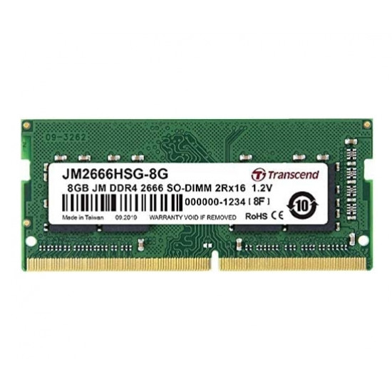 Transcend 8GB JM DDR4 2666Mhz SO-DIMM 1Rx16 1Gx16 CL19 1.2V Transcend 8GB JM DDR4 2666Mhz SO-DIMM 1Rx16 1Gx16 CL19 1.2V