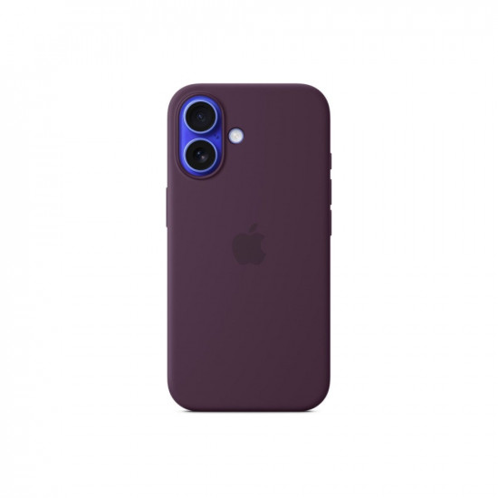 Apple iPhone 16 Silicone Case with MagSafe - Plum Apple iPhone 16 Silicone Case with MagSafe - Plum