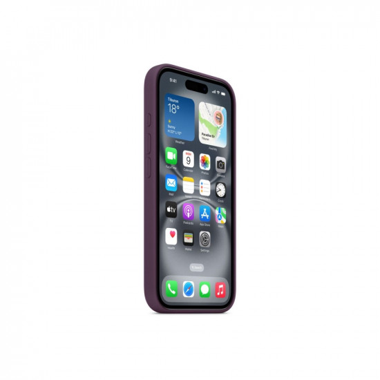 Apple iPhone 16 Silicone Case with MagSafe - Plum Apple iPhone 16 Silicone Case with MagSafe - Plum
