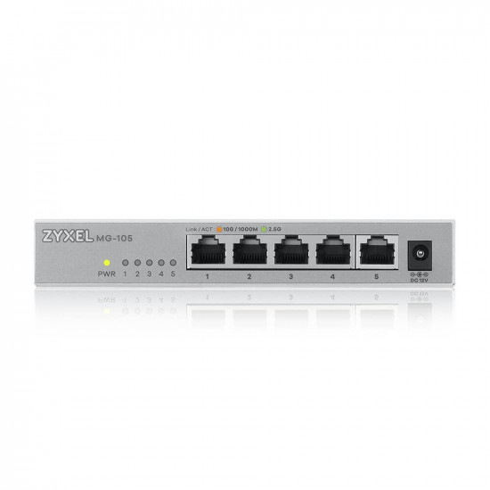 ZyXEL MG-105, 5 Ports, Desktop, 2.5G MultiGig unmanaged Switch ZyXEL MG-105, 5 Ports, Desktop, 2.5G MultiGig unmanaged Switch
