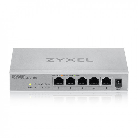 ZyXEL MG-105, 5 Ports, Desktop, 2.5G MultiGig unmanaged Switch ZyXEL MG-105, 5 Ports, Desktop, 2.5G MultiGig unmanaged Switch
