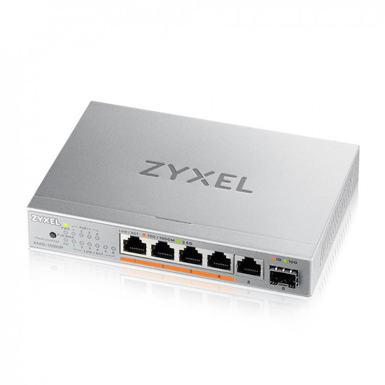 ZyXEL XMG-105 5 Ports 2,5G + 1 SFP+ MultiGig unmanaged Desktop Switch ZyXEL XMG-105 5 Ports 2,5G + 1 SFP+ MultiGig unmanaged Desktop Switch