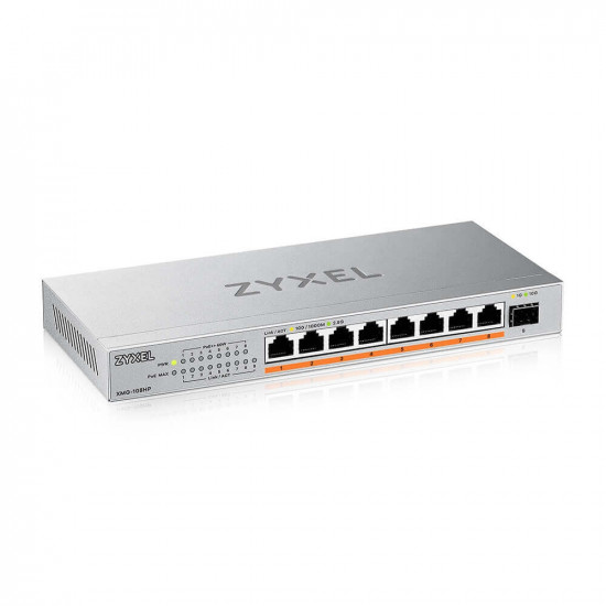 ZyXEL XMG-108 8 Ports 2,5G + 1 SFP+, 8 ports 100W total PoE++ Desktop MultiGig unmanaged Switch ZyXEL XMG-108 8 Ports 2,5G + 1 SFP+, 8 ports 100W total PoE++ Desktop MultiGig unmanaged Switch