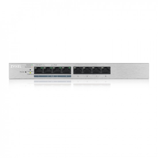 ZyXEL GS1200-8HPv2, 8 Port Gigabit PoE+ webmanaged Switch, 4x PoE, 60 Watt