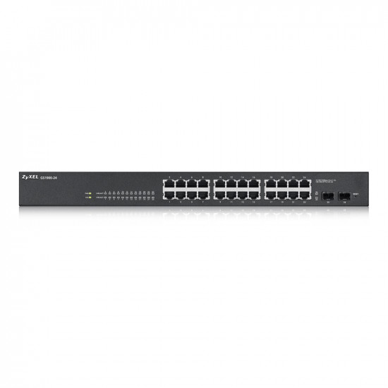 ZyXEL GS1900-24 v2, 24-port GbE L2 Smart Switch, rackmount, fanless