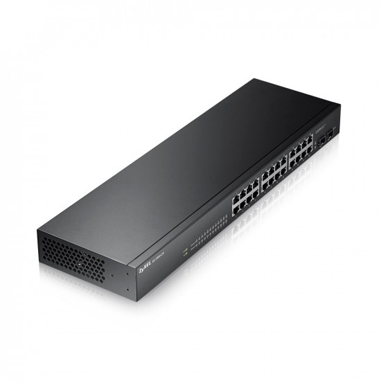 ZyXEL GS1900-24 v2, 24-port GbE L2 Smart Switch, rackmount, fanless
