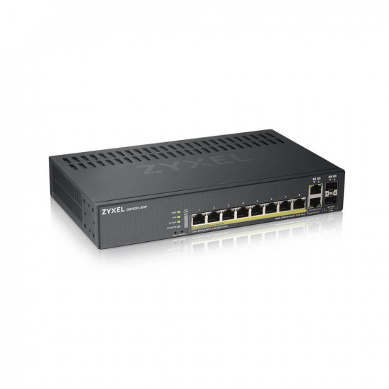 ZyXEL GS1920-8HPv2, 10 Port Smart Managed Switch 8x Gigabit Copper and 2x Gigabit dual pers., hybrid mode, standalone or NebulaFlex Cloud, 130 Watt PoE, fanless ZyXEL GS1920-8HPv2, 10 Port Smart Managed Switch 8x Gigabit Copper and 2x Gigabit dual pers., hybrid mode, standalone or NebulaFlex Cloud, 130 Watt PoE, fanless