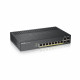 ZyXEL GS1920-8HPv2, 10 Port Smart Managed Switch 8x Gigabit Copper and 2x Gigabit dual pers., hybrid mode, standalone or NebulaFlex Cloud, 130 Watt PoE, fanless ZyXEL GS1920-8HPv2, 10 Port Smart Managed Switch 8x Gigabit Copper and 2x Gigabit dual pers., hybrid mode, standalone or NebulaFlex Cloud, 130 Watt PoE, fanless