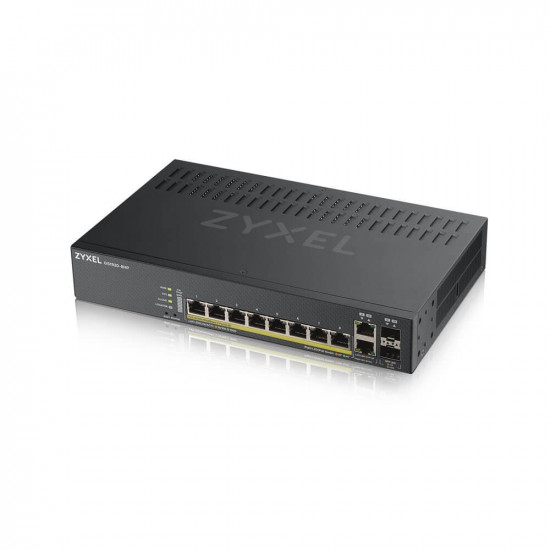 ZyXEL GS1920-8HPv2, 10 Port Smart Managed Switch 8x Gigabit Copper and 2x Gigabit dual pers., hybrid mode, standalone or NebulaFlex Cloud, 130 Watt PoE, fanless ZyXEL GS1920-8HPv2, 10 Port Smart Managed Switch 8x Gigabit Copper and 2x Gigabit dual pers., hybrid mode, standalone or NebulaFlex Cloud, 130 Watt PoE, fanless
