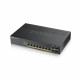 ZyXEL GS1920-8HPv2, 10 Port Smart Managed Switch 8x Gigabit Copper and 2x Gigabit dual pers., hybrid mode, standalone or NebulaFlex Cloud, 130 Watt PoE, fanless ZyXEL GS1920-8HPv2, 10 Port Smart Managed Switch 8x Gigabit Copper and 2x Gigabit dual pers., hybrid mode, standalone or NebulaFlex Cloud, 130 Watt PoE, fanless