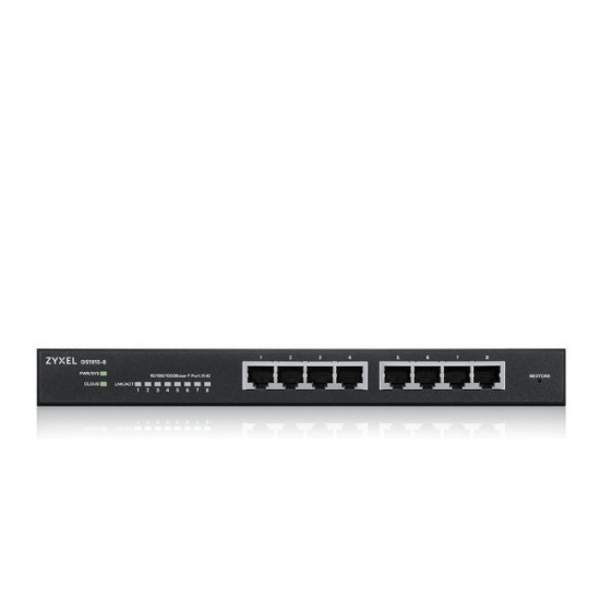 Zyxel GS1915-8, 8-port GbE Smart hybrid mode Switch, standalone or NebulaFlex Cloud, desktop, fanless Zyxel GS1915-8, 8-port GbE Smart hybrid mode Switch, standalone or NebulaFlex Cloud, desktop, fanless