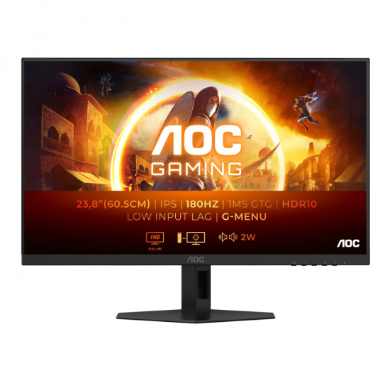 AOC 24G4XE, 23.8" IPS WLED, 1920x1080@180Hz, 1ms GtG, 0.5ms MPRT, 300cd m/2, 1000:1, 80M:1 DCR, Adaptive Sync, FlickerFree, Low Blue Mode, 2Wx2, Tilt, 2xHDMI, DP AOC 24G4XE, 23.8" IPS WLED, 1920x1080@180Hz, 1ms GtG, 0.5ms MPRT, 300cd m/2, 1000:1, 80M:1 DCR, Adaptive Sync, FlickerFree, Low Blue Mode, 2Wx2, Tilt, 2xHDMI, DP