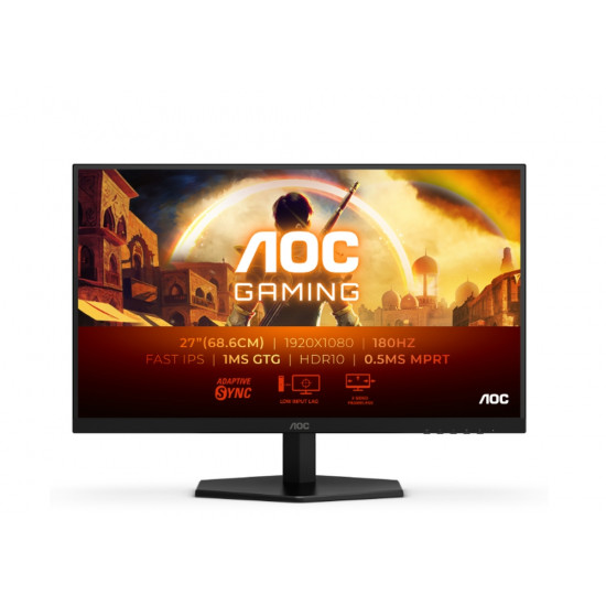 AOC 27G42E, 27" Fast IPS WLED, 1920x1080@180Hz, 1ms GtG, 0.5ms MPRT, 300cd m/2, 1000:1, 80M:1 DCR, Adaptive Sync, FlickerFree, Low Blue Light, Tilt, HDMI, DP AOC 27G42E, 27" Fast IPS WLED, 1920x1080@180Hz, 1ms GtG, 0.5ms MPRT, 300cd m/2, 1000:1, 80M:1 DCR, Adaptive Sync, FlickerFree, Low Blue Light, Tilt, HDMI, DP