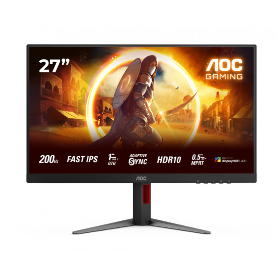 AOC 27G4HA, 27" Fast IPS WLED, 1920x1080@200Hz, 1ms GtG, 0.5ms MPRT, 300cd m/2, 1000:1, 80M:1 DCR, Adaptive Sync, FlickerFree, Low Blue Light, 2Wx2, Tilt, Height Adjust, Pivot, Swivel, 2xHDMI, DP AOC 27G4HA, 27" Fast IPS WLED, 1920x1080@200Hz, 1ms GtG, 0.5ms MPRT, 300cd m/2, 1000:1, 80M:1 DCR, Adaptive Sync, FlickerFree, Low Blue Light, 2Wx2, Tilt, Height Adjust, Pivot, Swivel, 2xHDMI, DP