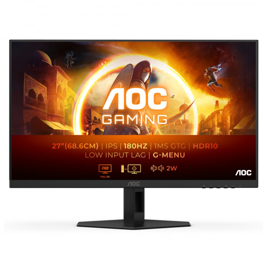 AOC 27G4XE, 27" IPS WLED, 1920x1080@180Hz, 1ms GtG, 0.5ms MPRT, 300cd m/2, 1000:1, 80M:1 DCR, Adaptive Sync, FlickerFree, Low Blue Mode, 2Wx2, Tilt, 2xHDMI, DP AOC 27G4XE, 27" IPS WLED, 1920x1080@180Hz, 1ms GtG, 0.5ms MPRT, 300cd m/2, 1000:1, 80M:1 DCR, Adaptive Sync, FlickerFree, Low Blue Mode, 2Wx2, Tilt, 2xHDMI, DP