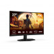 AOC C27G42E, 27" Curved 1500R, VA, WLED, 1920x1080@180Hz, 1ms GtG, 0.5ms MPRT, 300cd m/2, 3000:1, 80M:1 DCR, Adaptive Sync, FlickerFree, Low Blue Light, 2Wx2, Tilt, 2xHDMI, DP