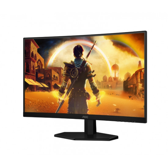 AOC C27G42E, 27" Curved 1500R, VA, WLED, 1920x1080@180Hz, 1ms GtG, 0.5ms MPRT, 300cd m/2, 3000:1, 80M:1 DCR, Adaptive Sync, FlickerFree, Low Blue Light, 2Wx2, Tilt, 2xHDMI, DP