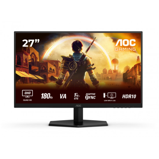 AOC Q27G42XNE, 27" Fast VA WLED, 2560x1440@180Hz, 1ms GtG, 0.5ms MPRT, 300cd m/2, 5000:1, 80M:1 DCR, Adaptive Sync, FlickerFree, Low Blue Light, 2Wx2, Tilt, 2xHDMI, DP AOC Q27G42XNE, 27" Fast VA WLED, 2560x1440@180Hz, 1ms GtG, 0.5ms MPRT, 300cd m/2, 5000:1, 80M:1 DCR, Adaptive Sync, FlickerFree, Low Blue Light, 2Wx2, Tilt, 2xHDMI, DP