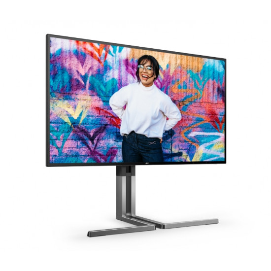 AOC U27U3CV, 27" Nano IPS WLED, 3840x2160@60Hz, 4ms GtG, 400cd m/2, 1300:1, 50M:1 DCR, Adaptive Sync, FlickerFree, Low Blue Light, 3Wx2, Tilt, Height Adjust, Pivot, Swivel, 2xHDMI, DP, USB hub