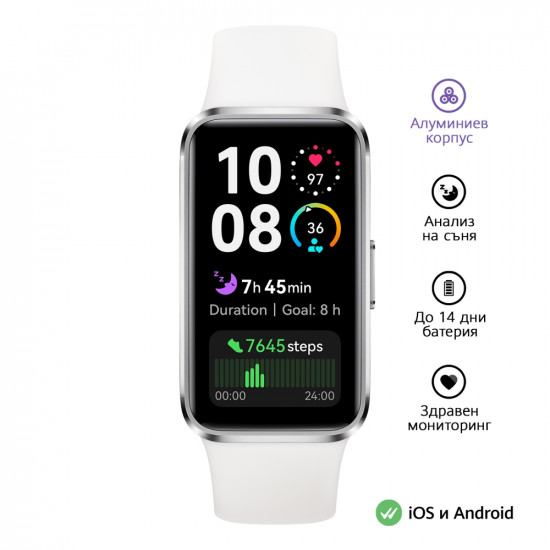 Часовник Huawei Band 10 Nora-B29F White Часовник Huawei Band 10 Nora-B29F White