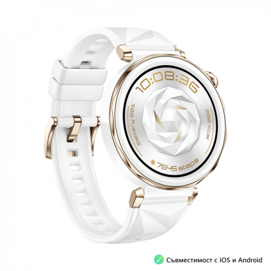 Часовник Huawei Watch GT5 Pro Jana-B29F, 1.32" Amoled 466x466, PPI 352, BT5.2, BLE/BR/EDR, 323mAh, 40-meter free diving, HUAWEI TruSense System, ECG analysis, Battery life up to 7 days, Compatible with iOS and Android devices, White Fluoroelastomer Часовник Huawei Watch GT5 Pro Jana-B29F, 1.32" Amoled 466x466, PPI 352, BT5.2, BLE/BR/EDR, 323mAh, 40-meter free diving, HUAWEI TruSense System, ECG analysis, Battery life up to 7 days, Compatible with iOS and Android devices, White Fluoroelastomer