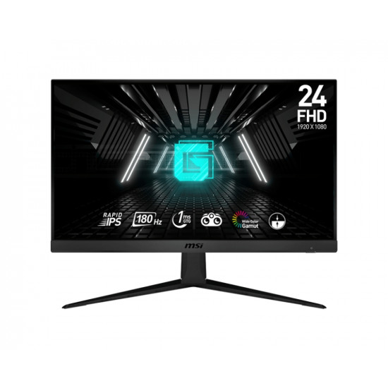 MSI G2412F, 23.8", Rapid IPS, 1ms, 180Hz, AG, FHD 1920x1080, Flat, 16:9, Adaptive-sync, NIGHT VISION, Anti-Flicker, LESS BLUE LIGHT, Frameless, 300nits, 1000:1, 2x HDMI (2.0b), 1x DP (1.2a), Tilt, VESA, 36M MSI G2412F, 23.8", Rapid IPS, 1ms, 180Hz, AG, FHD 1920x1080, Flat, 16:9, Adaptive-sync, NIGHT VISION, Anti-Flicker, LESS BLUE LIGHT, Frameless, 300nits, 1000:1, 2x HDMI (2.0b), 1x DP (1.2a), Tilt, VESA, 36M