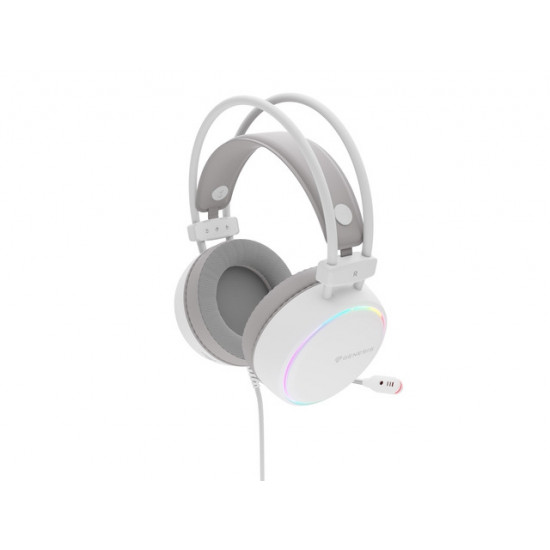 Genesis Headset Neon 613 G2 With Microphone RGB Illumination White