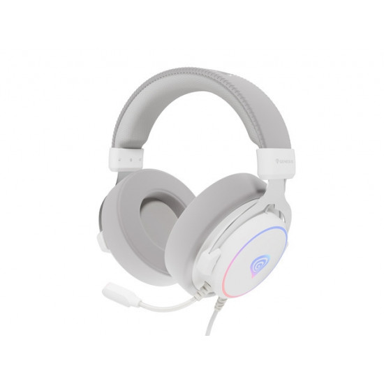 Genesis Headset Neon 764 with microphone, RGB illumination, USB, White Genesis Headset Neon 764 with microphone, RGB illumination, USB, White