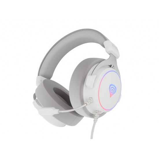 Genesis Headset Neon 764 with microphone, RGB illumination, USB, White Genesis Headset Neon 764 with microphone, RGB illumination, USB, White