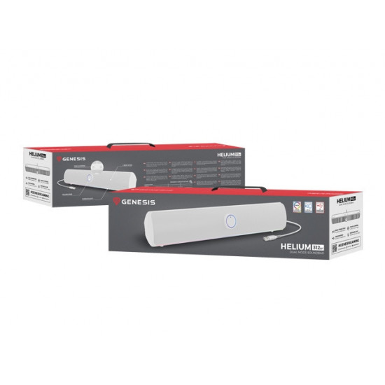 Genesis Soundbar Helium, 312BT, 2.0 Bluetooth, White Genesis Soundbar Helium, 312BT, 2.0 Bluetooth, White