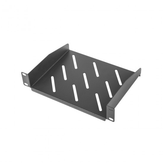 Lanberg 10" fixed shelf 1U / 254x180mm, max load capacity up to 20kg, black Lanberg 10" fixed shelf 1U / 254x180mm, max load capacity up to 20kg, black