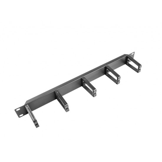 Lanberg 19" cable management panel w. 5 plastic holders 1U - type b, black