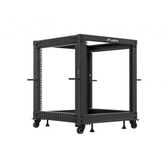 Lanberg open rack 19" 12U 600x600-1100 adjustable black Lanberg open rack 19" 12U 600x600-1100 adjustable black