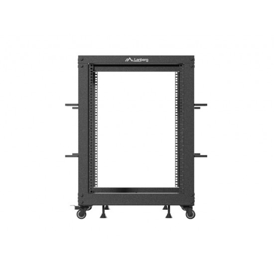 Lanberg open rack 19" 15U 600x600-1100 adjustable black